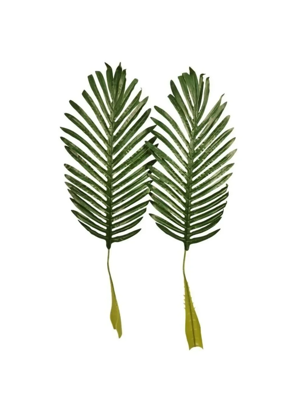Artificial Palm Leaves Set of 2 Realistic Tropical Green Fronds 22 Inch Flexible